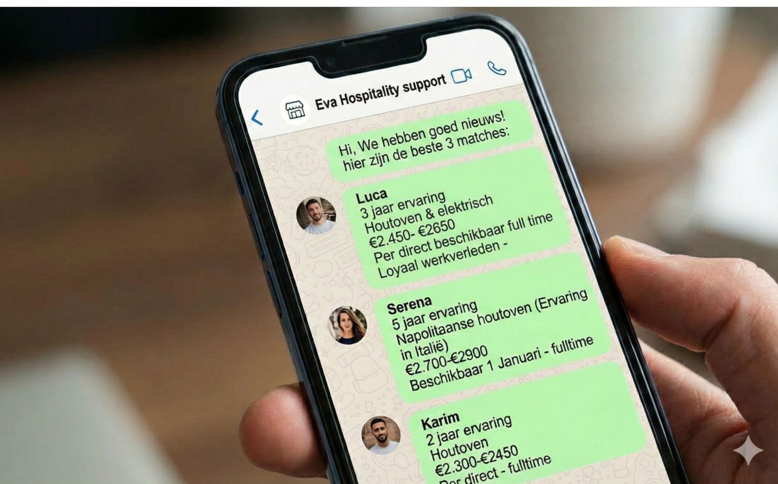 WhatsApp Kandidaat Profielkaart